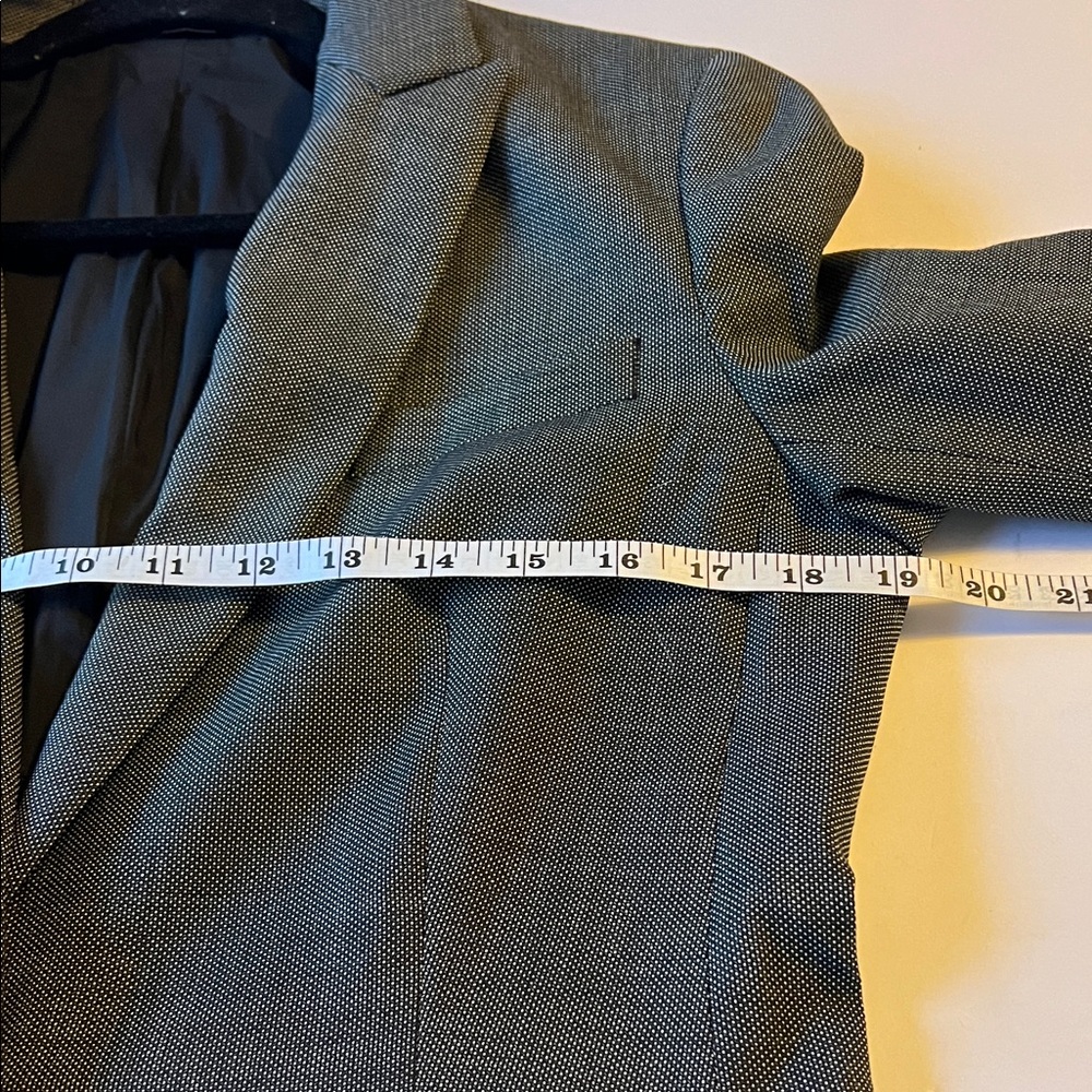 Theory Gabe One-Button Blazer Charcoal Wool Blend… - image 4